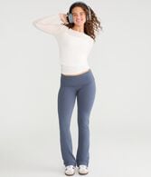 Cloud Soft Angel Wings Mid-Rise Fold-Over Flare Leg Pants