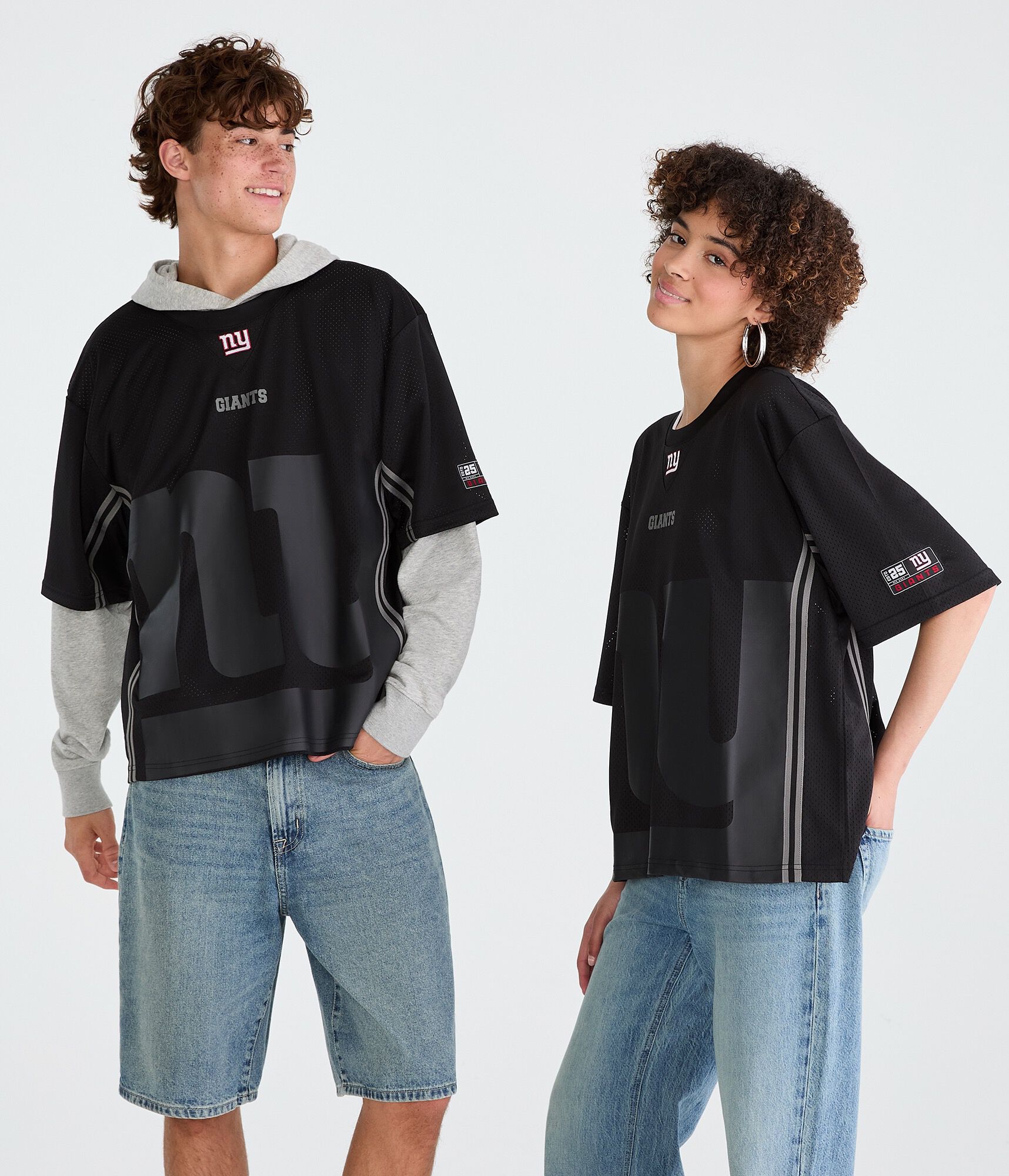 New York Giants Striped Mesh Top