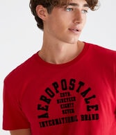 Aeropostale Arch Flocked Graphic Tee