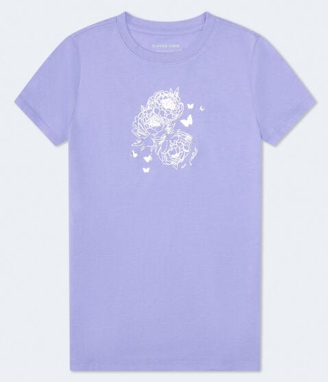 Floral Butterfly Foil Graphic Tee Floral Butterfly Foil Graphic Tee