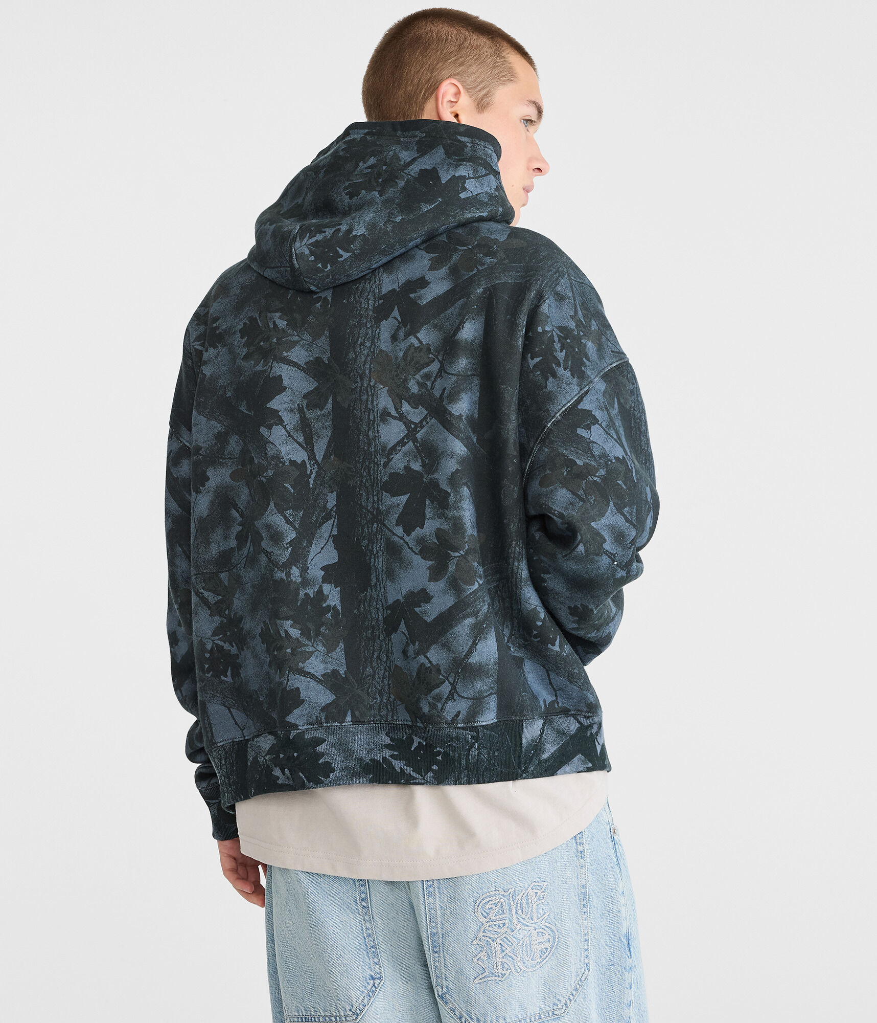 Cloud Soft Forest Camo Boxy Pullover Hoodie