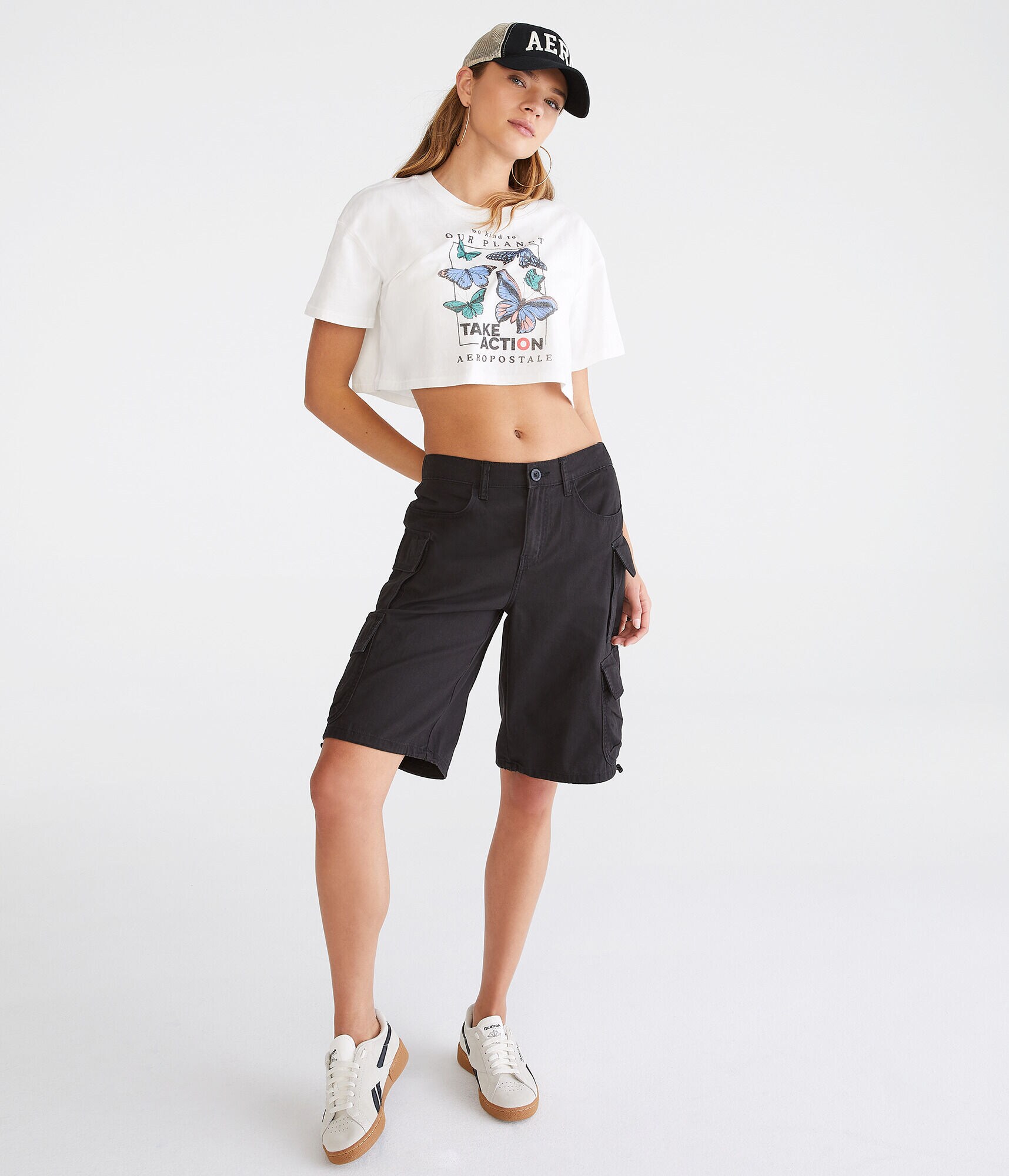 AERO | GLOBAL CITIZEN&reg; Butterflies Cropped Tee