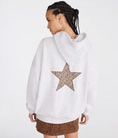 Leopard Star Oversized Pullover Hoodie