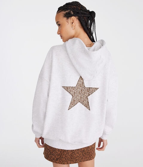 Leopard Star Oversized Pullover Hoodie Leopard Star Oversized Pullover Hoodie