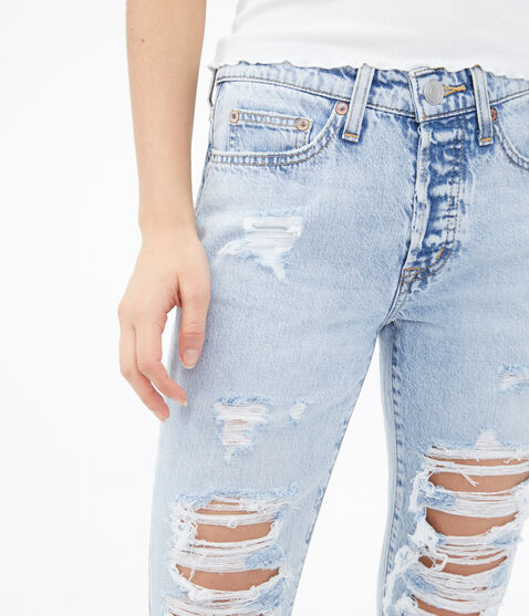 Real Denim Low-Rise Boyfriend Ankle Jean