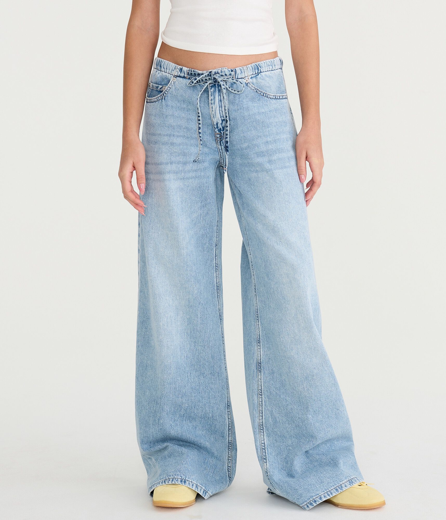 Super Low-Rise Ultra Wide Leg Denim Beach Pants