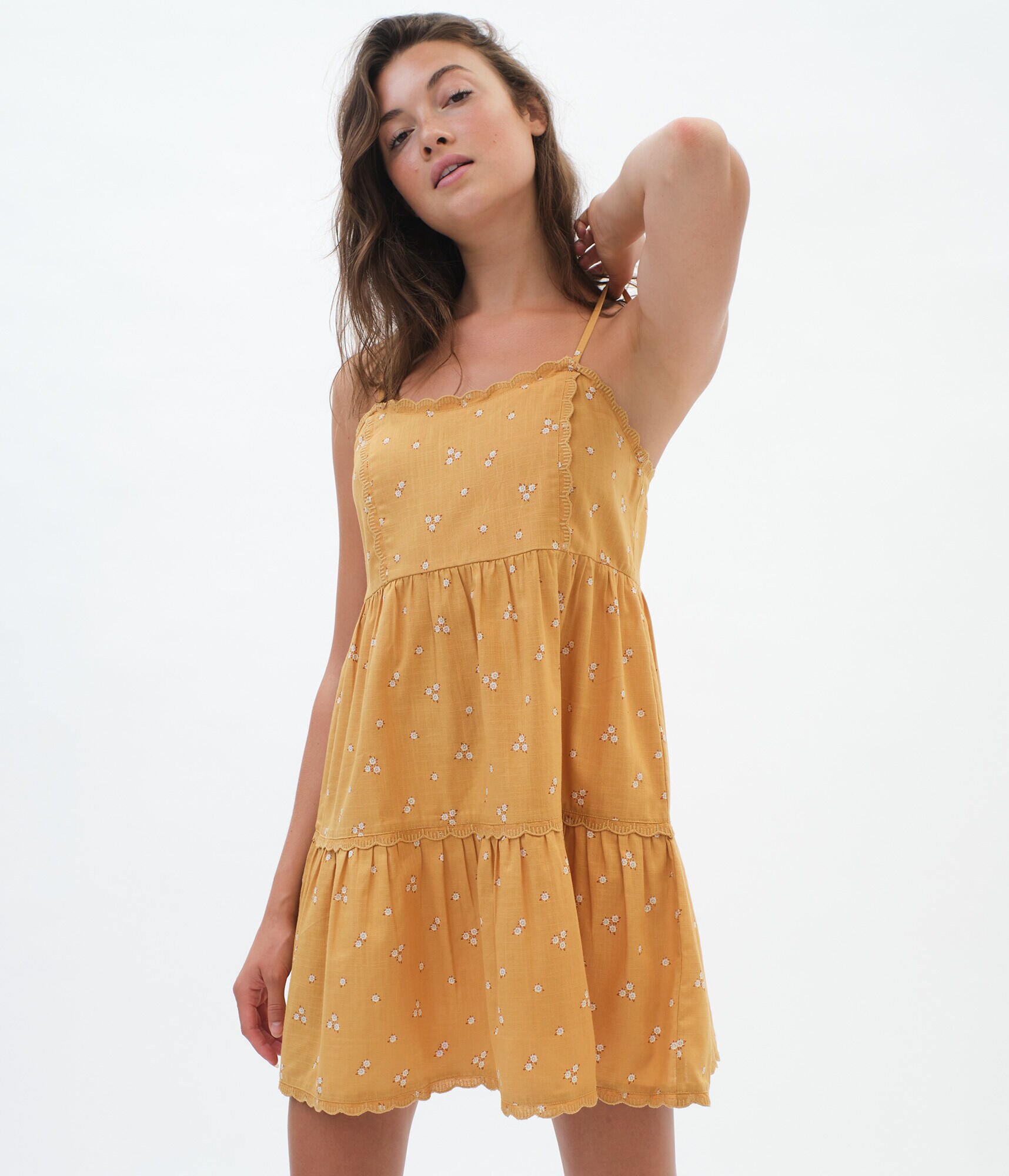 Floral Square-Neck Babydoll Dress