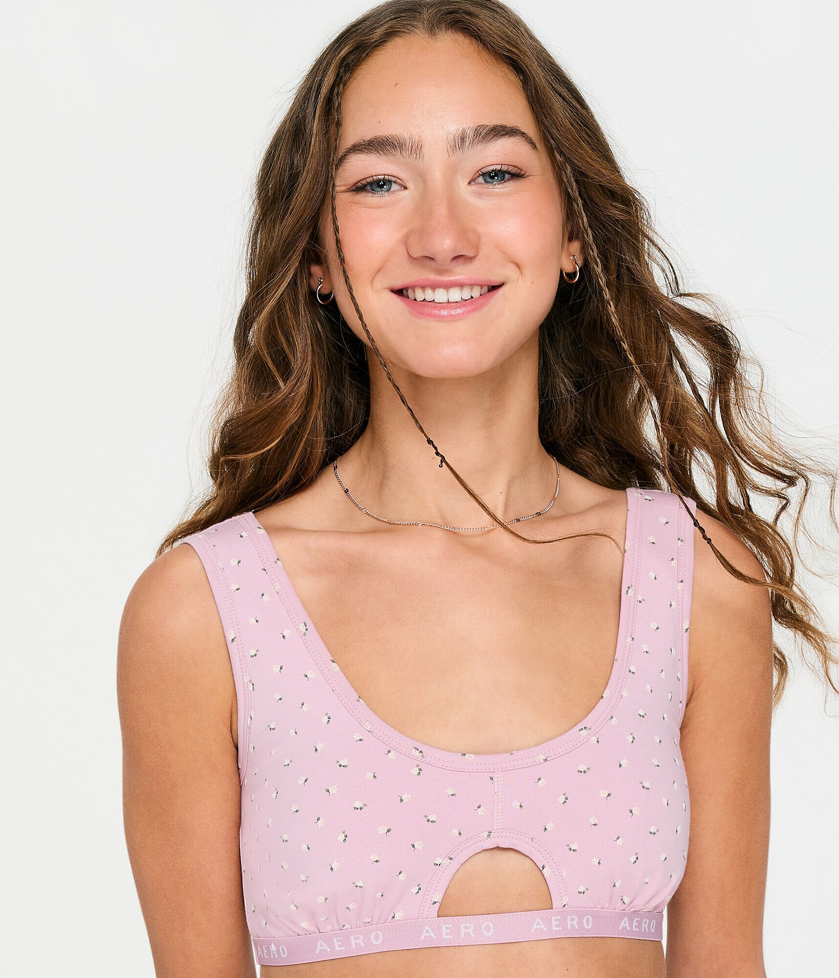 Floral Sporty Cutout Scoop Bralette