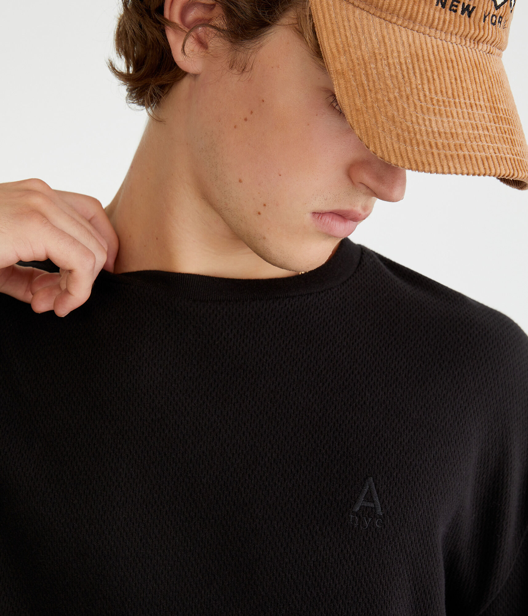 Long Sleeve Tonal Logo Thermal Crew Tee