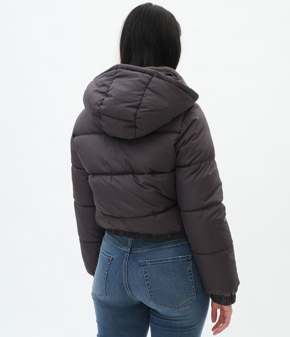 Cropped Hooded Puffer Jacket