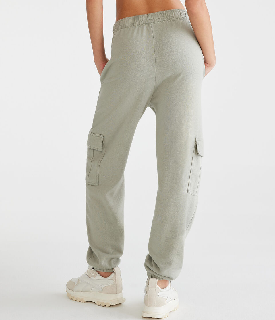 Slouchy Mid-Rise Cargo Sweatpants