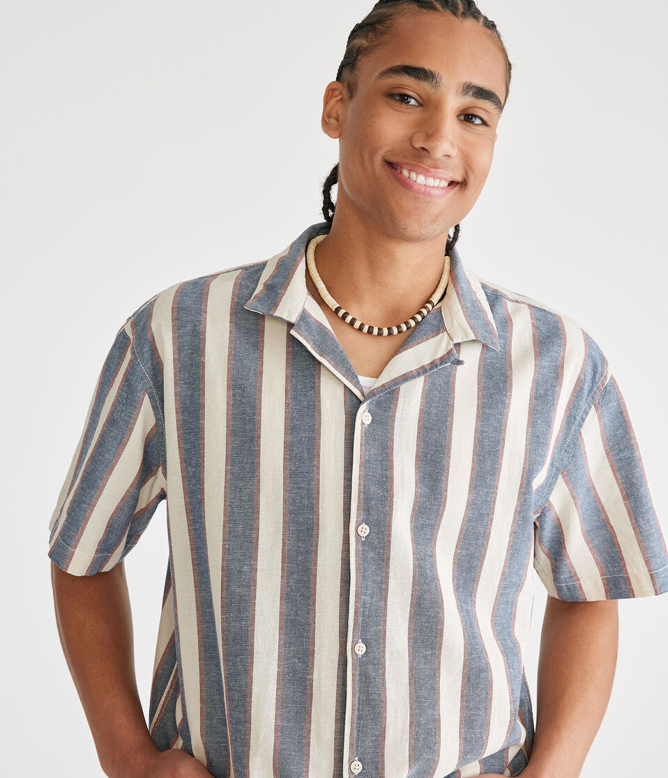 Vertical Stripe Boxy Shirt