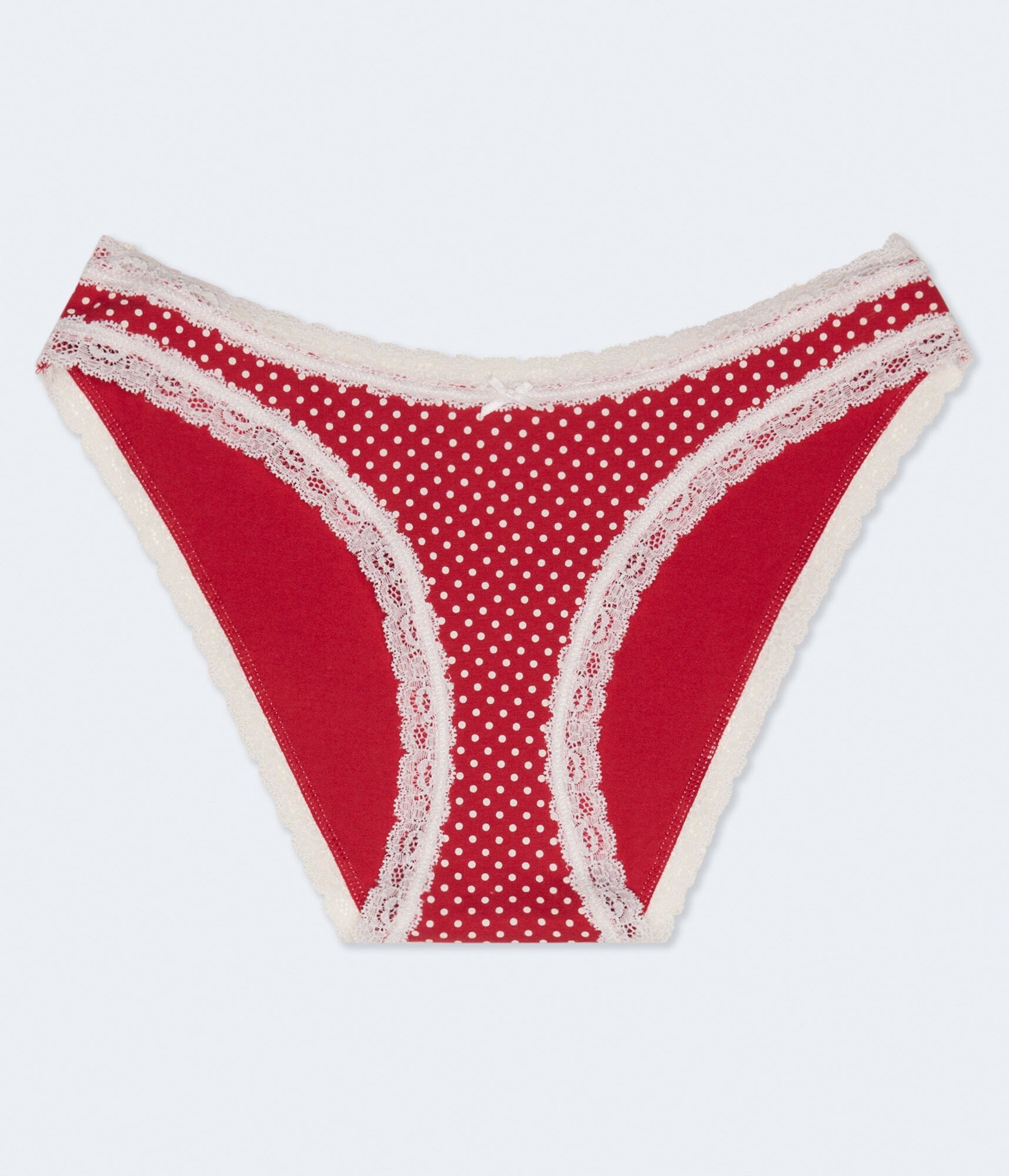 Polka Dot Lace Low-Rise Bikini