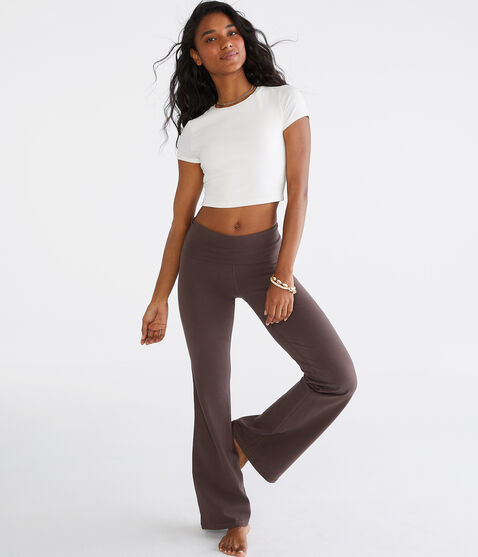 Flare Mid-Rise Fold-Over Pants Flare Mid-Rise Fold-Over Pants