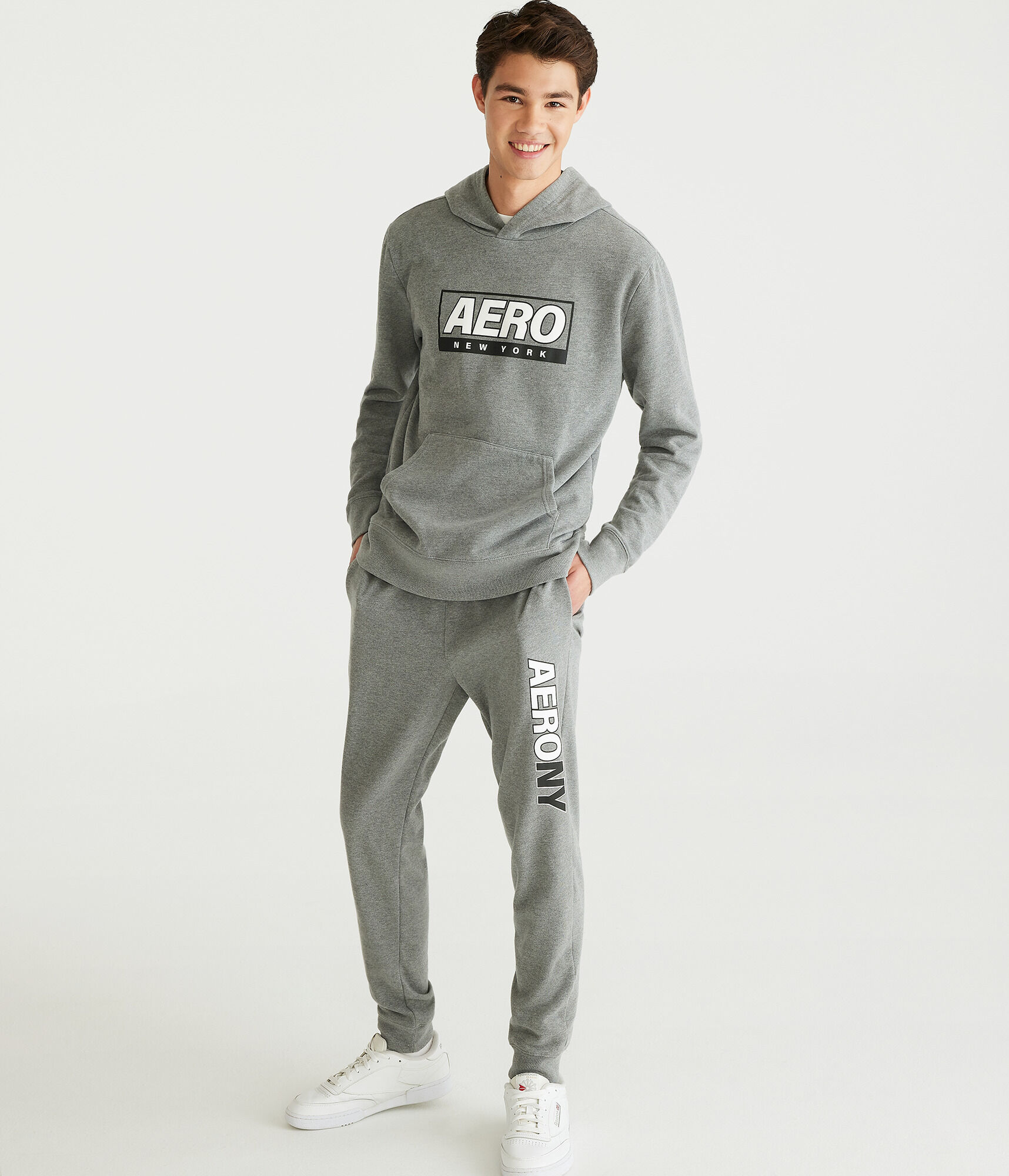 Aero New York Box Logo Pullover Hoodie