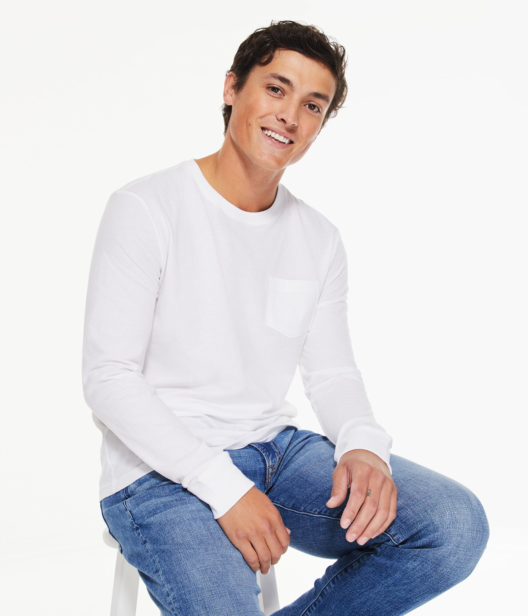 Long Sleeve Pocket Crew Tee 3-Pack