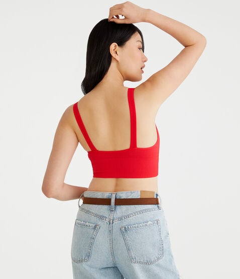 Ribbed Seamless Long-Line Bralette