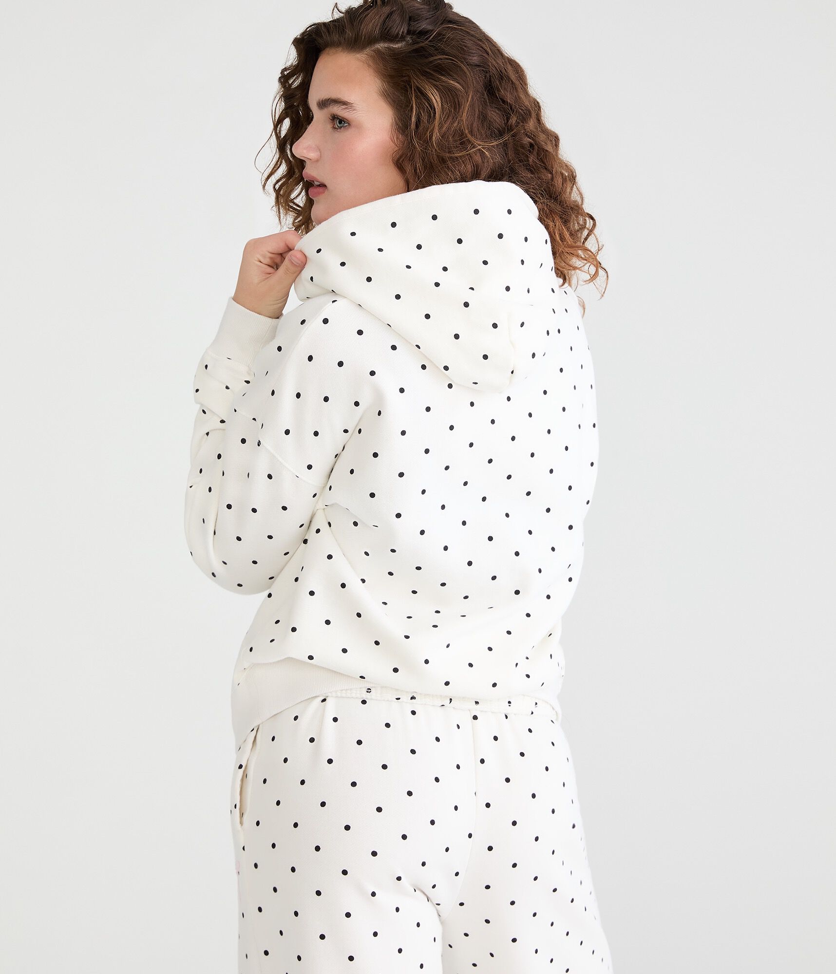 Cloud Soft Polka Dot Bow Pullover Hoodie
