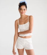 Floral Pointelle Henley Sleep Tank