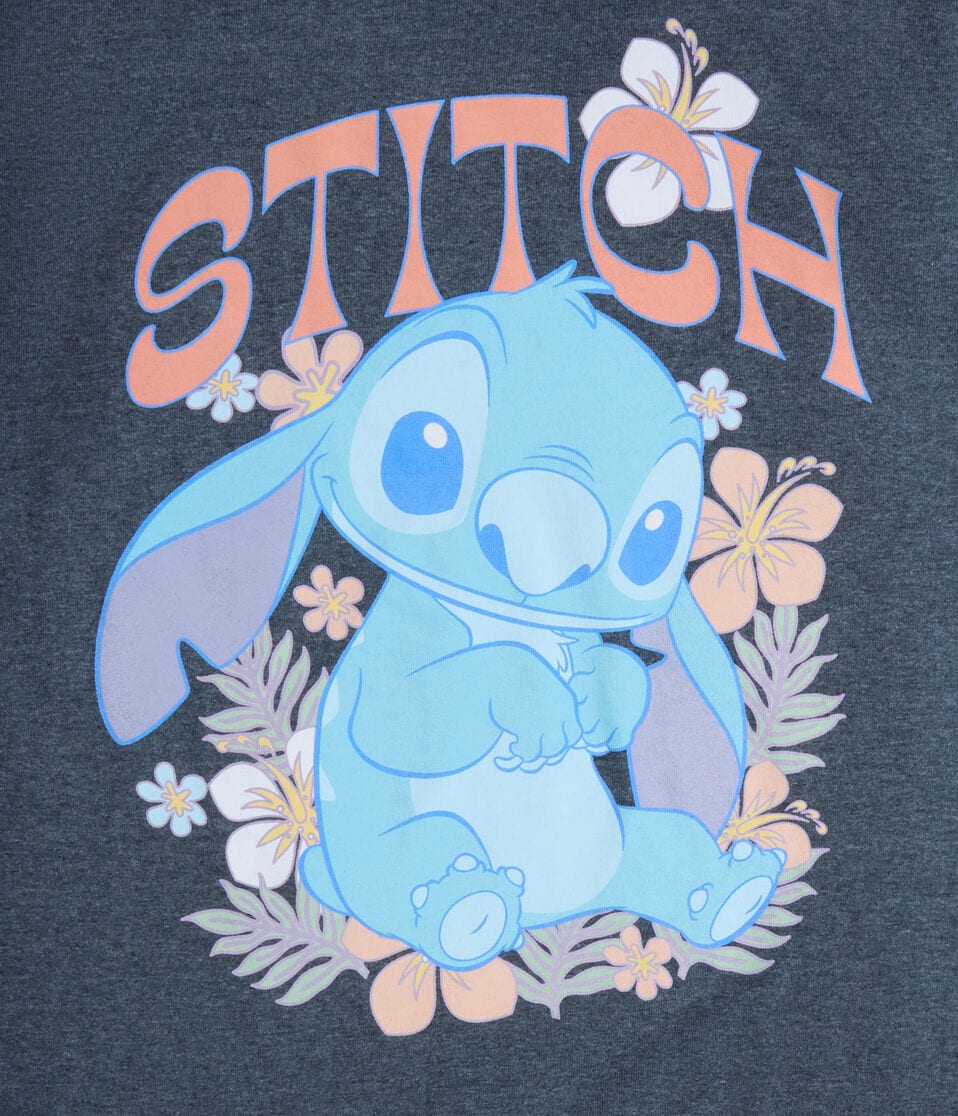 Stitch Floral Oversized Graphic Tee