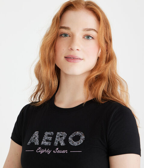 Aero Eighty Seven Sequin Graphic Tee Aero Eighty Seven Sequin Graphic Tee