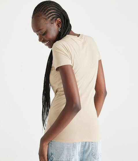 Aeropostale Arch Floral Appliqué Graphic Tee Aeropostale Arch Floral Appliqué Graphic Tee