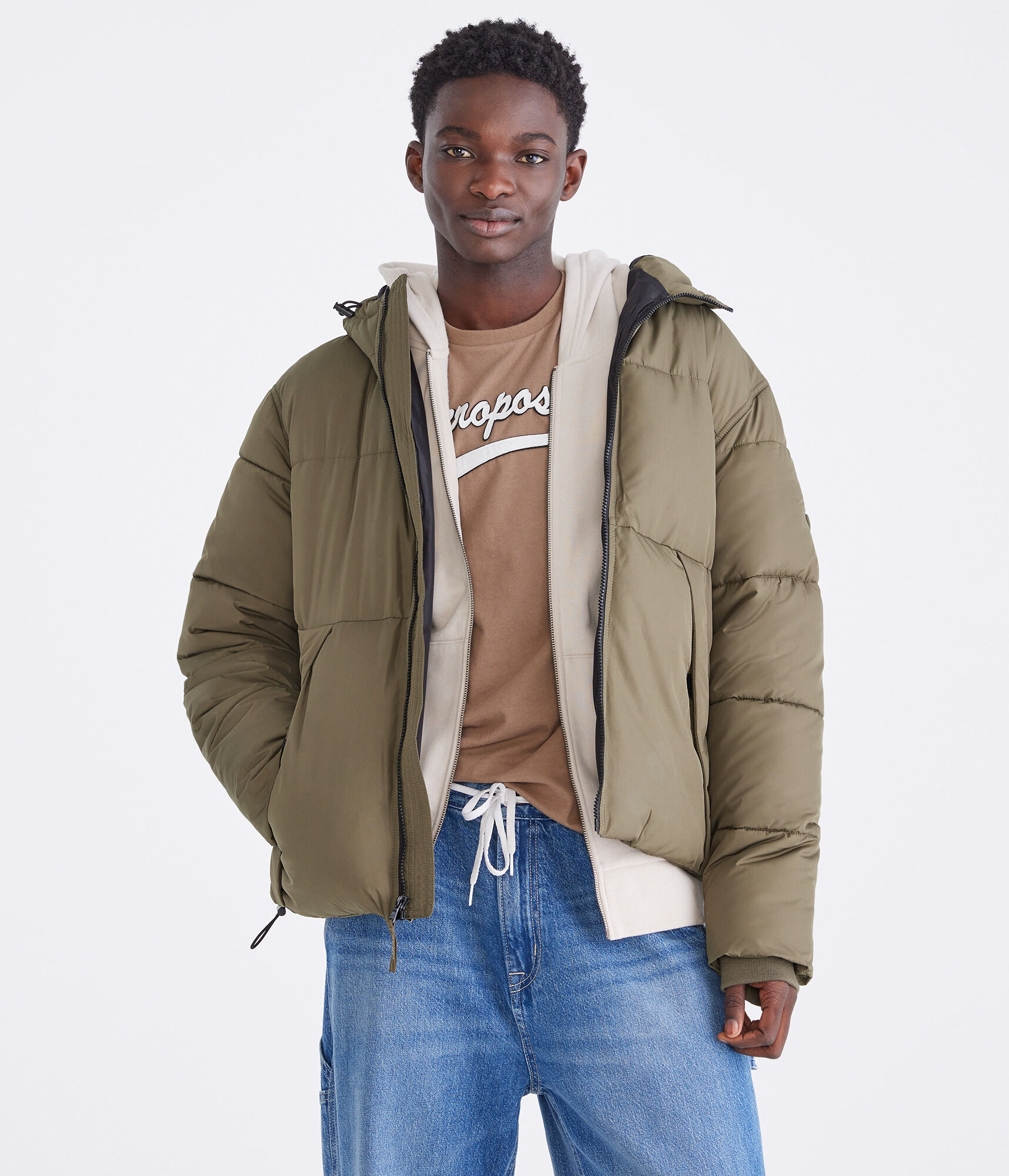 Men's Levi's Heavyweight Hooded Puffer Jacket, Size: Small, Red