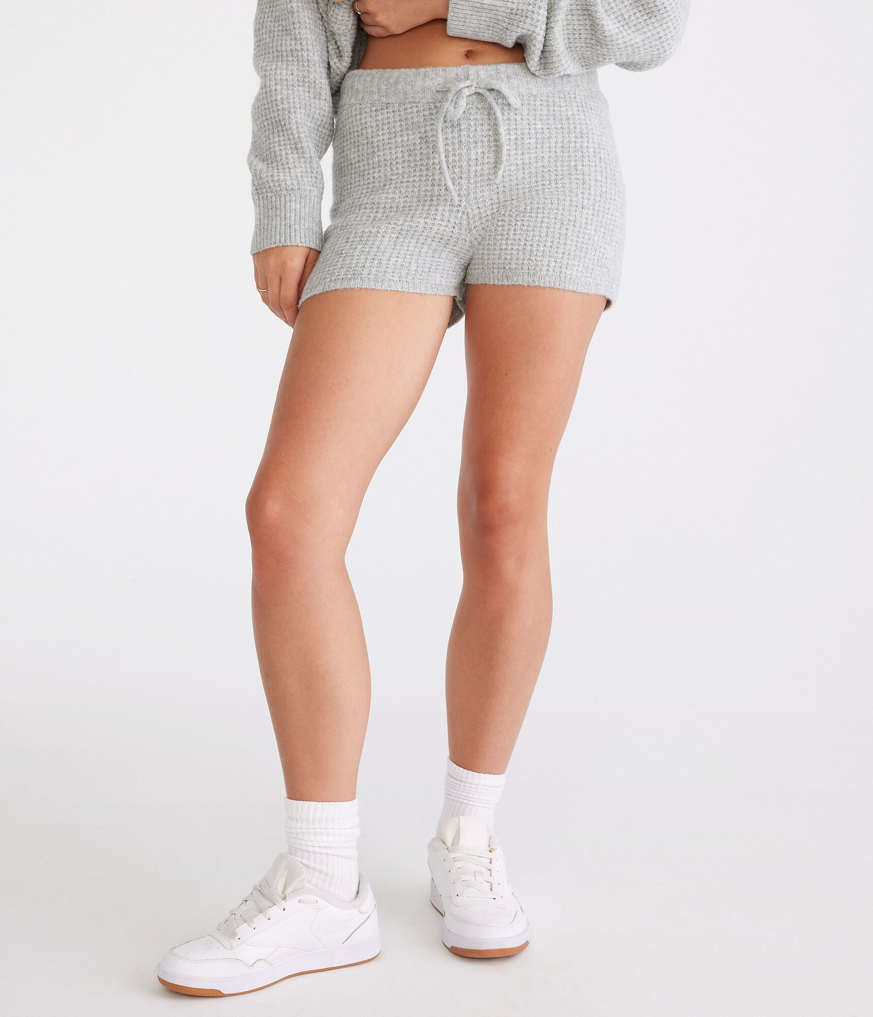 High-Rise Waffle Sweater Shorts
