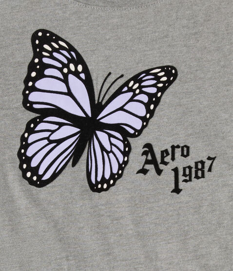 Aero 1987 Butterfly Flocked Graphic Tee Aero 1987 Butterfly Flocked Graphic Tee