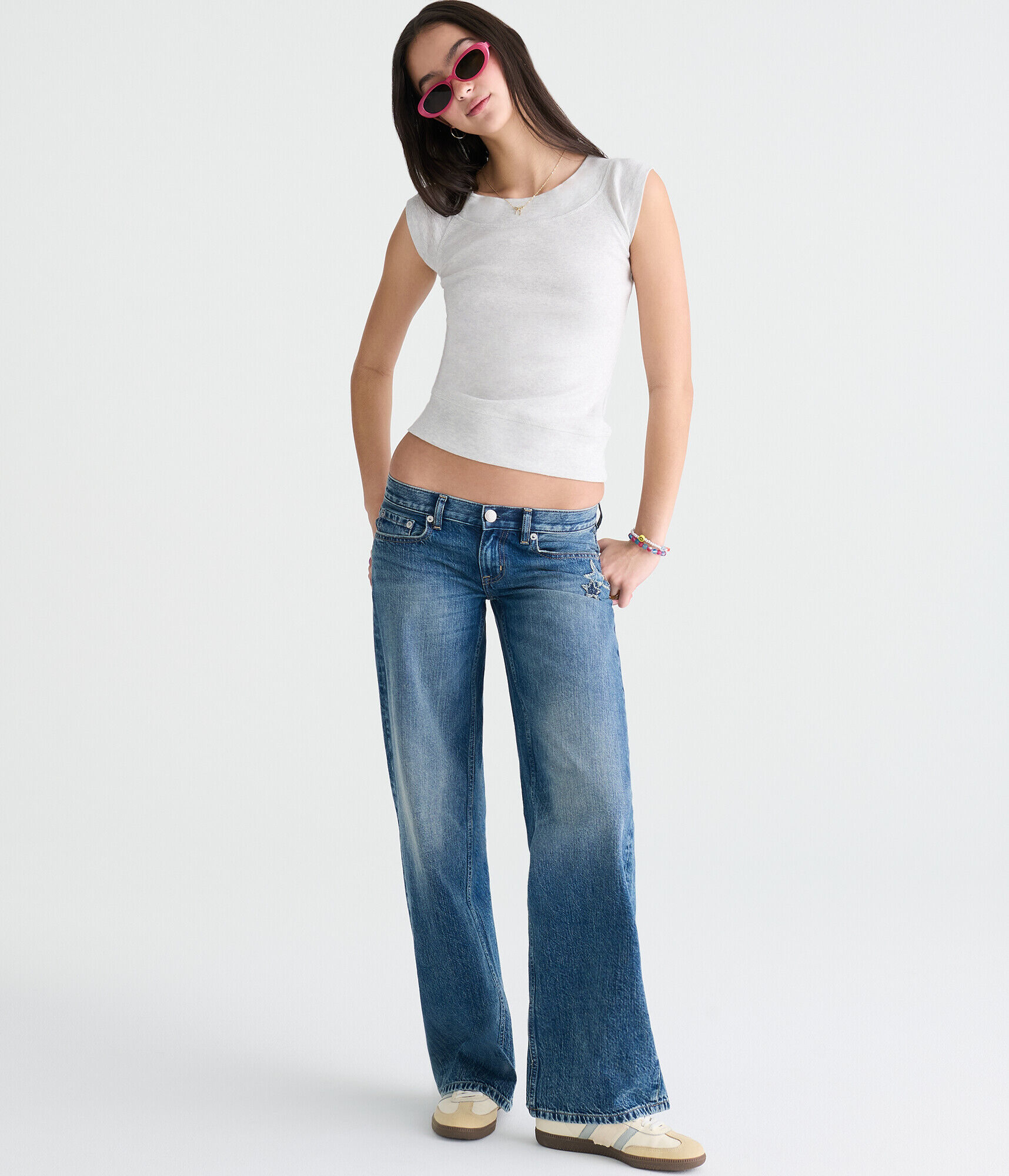 Solid Wide-Neck Raglan Tee