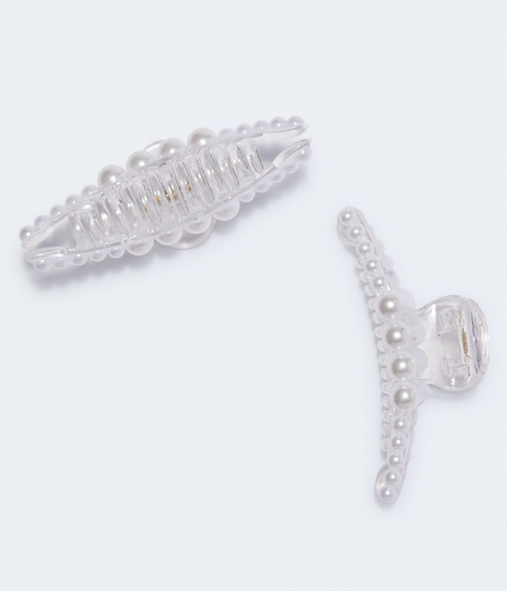 Clear Faux Pearl Claw Hair Clip 3-Pack