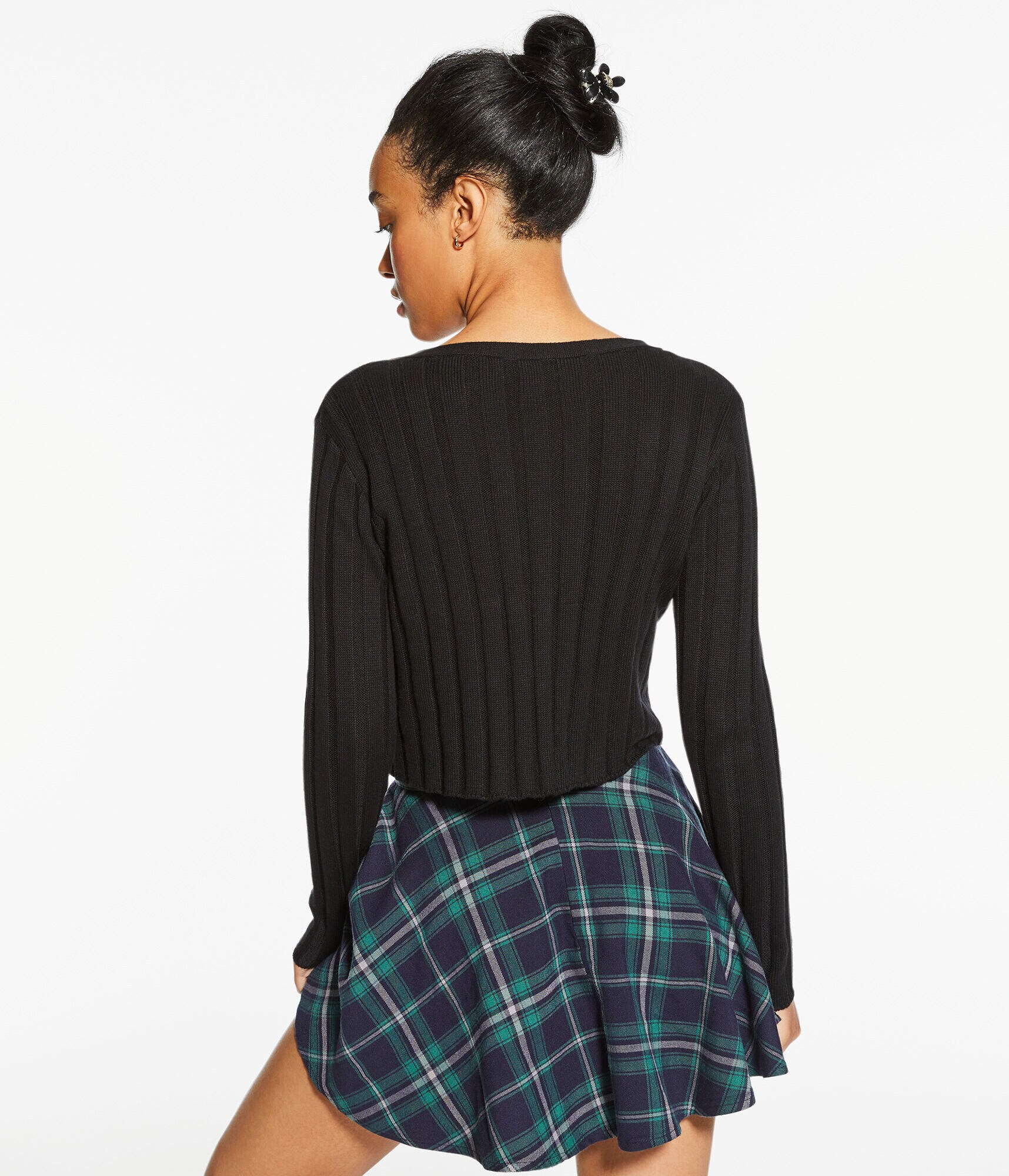 Ribbed V-Neck Cardigan