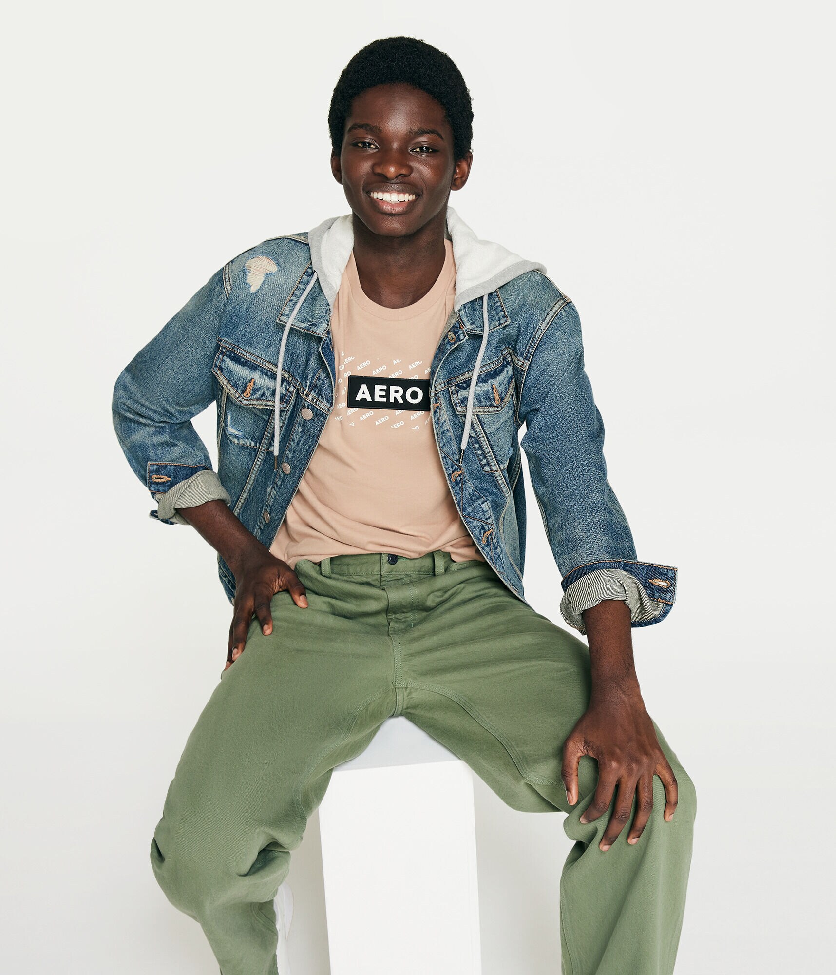 Aero Double Box Logo Appliqu&eacute; Graphic Tee