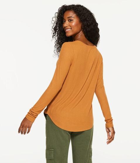Long Sleeve Seriously Soft Ribbed V-Neck Tee Long Sleeve Seriously Soft Ribbed V-Neck Tee