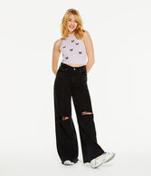 Butterfly Cropped High-Neck Sweater Tank