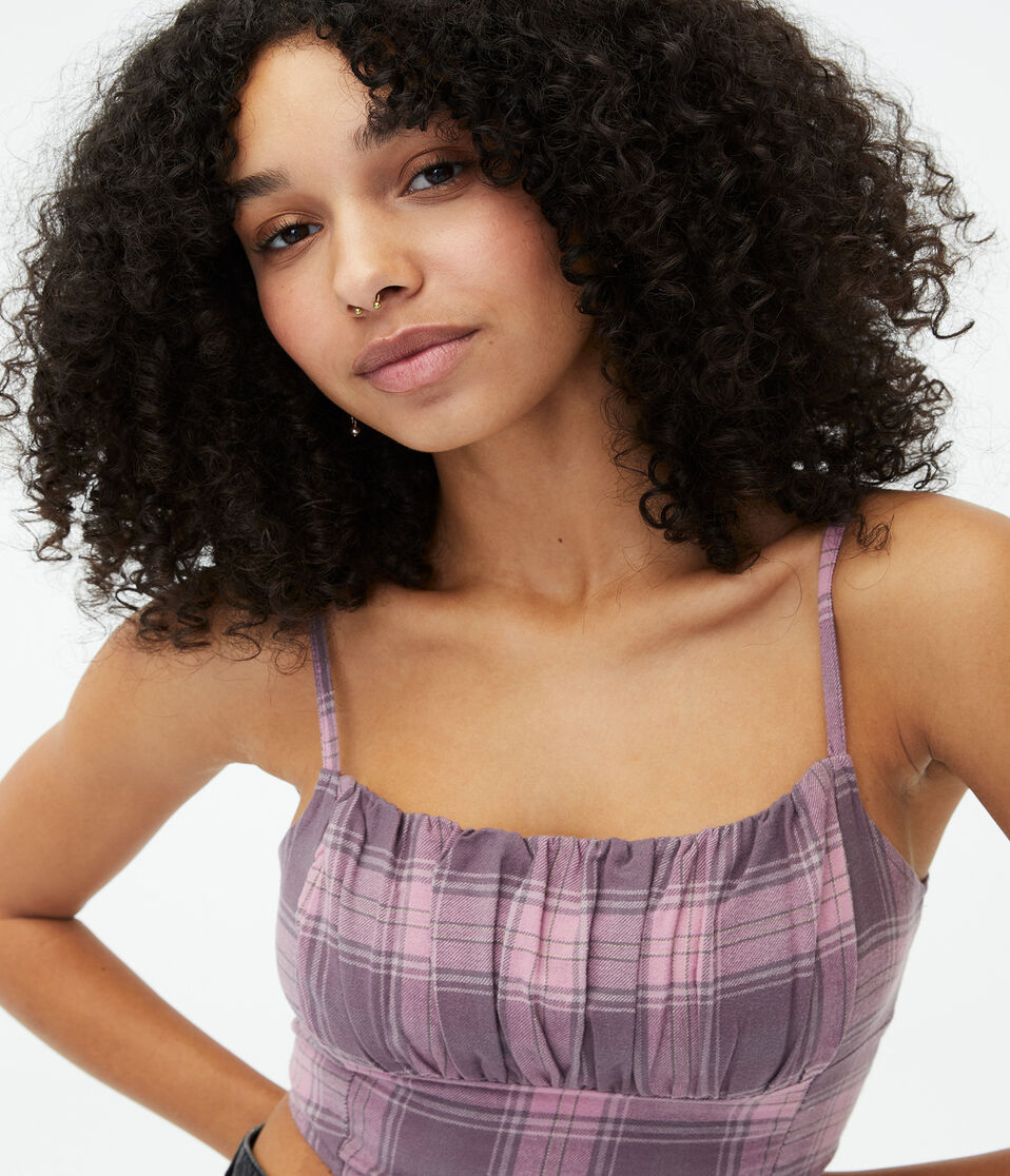 Plaid Cropped Bandana Cami