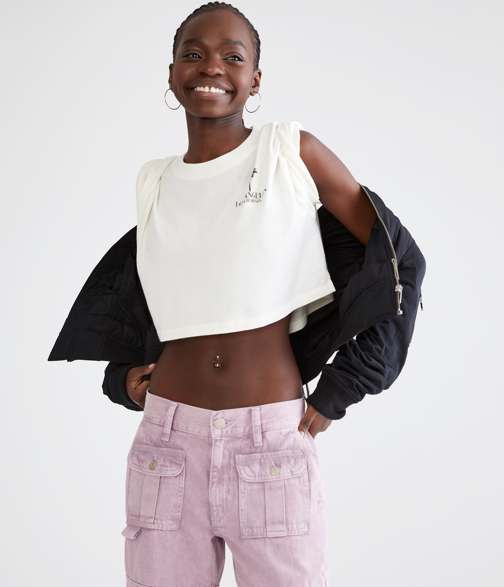 Los Angeles Cropped Boyfriend Graphic Tee