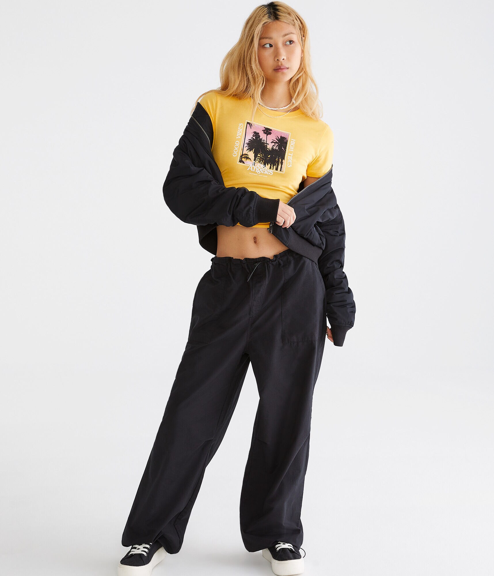 【U LAN】Aero zipper parachute pants Baggy Parachute Pants