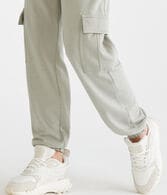 Slouchy Mid-Rise Cargo Sweatpants