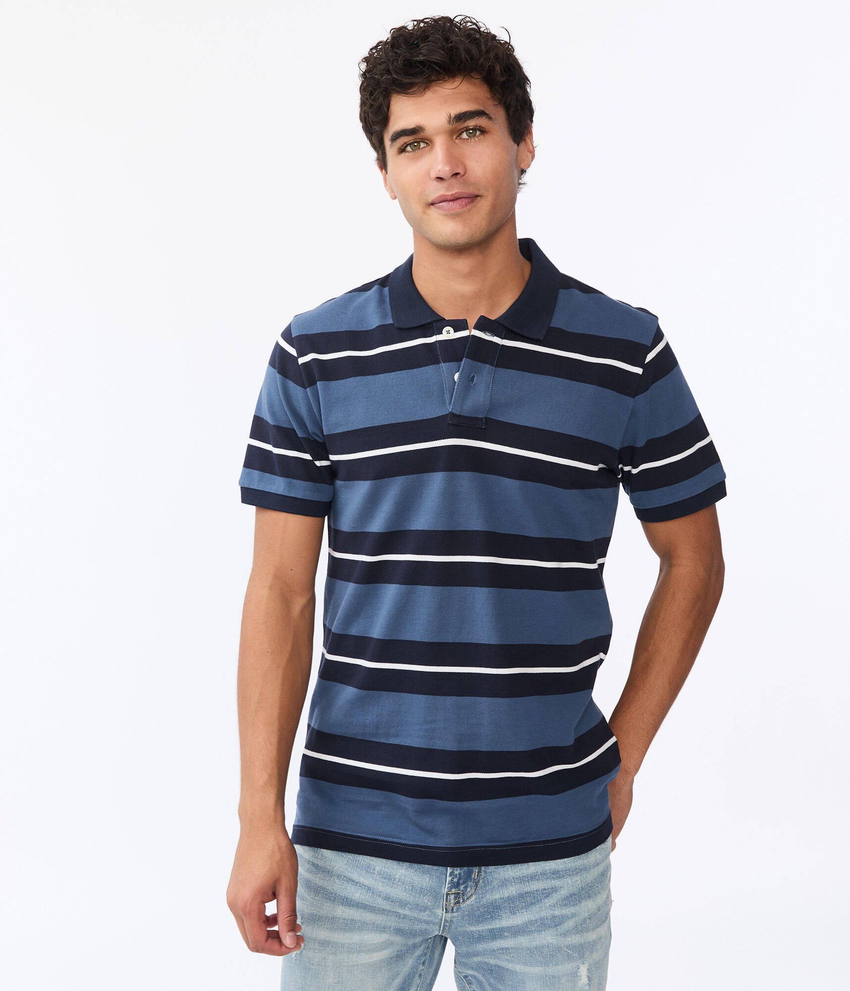 Thick Stripe Piqu&eacute; Polo