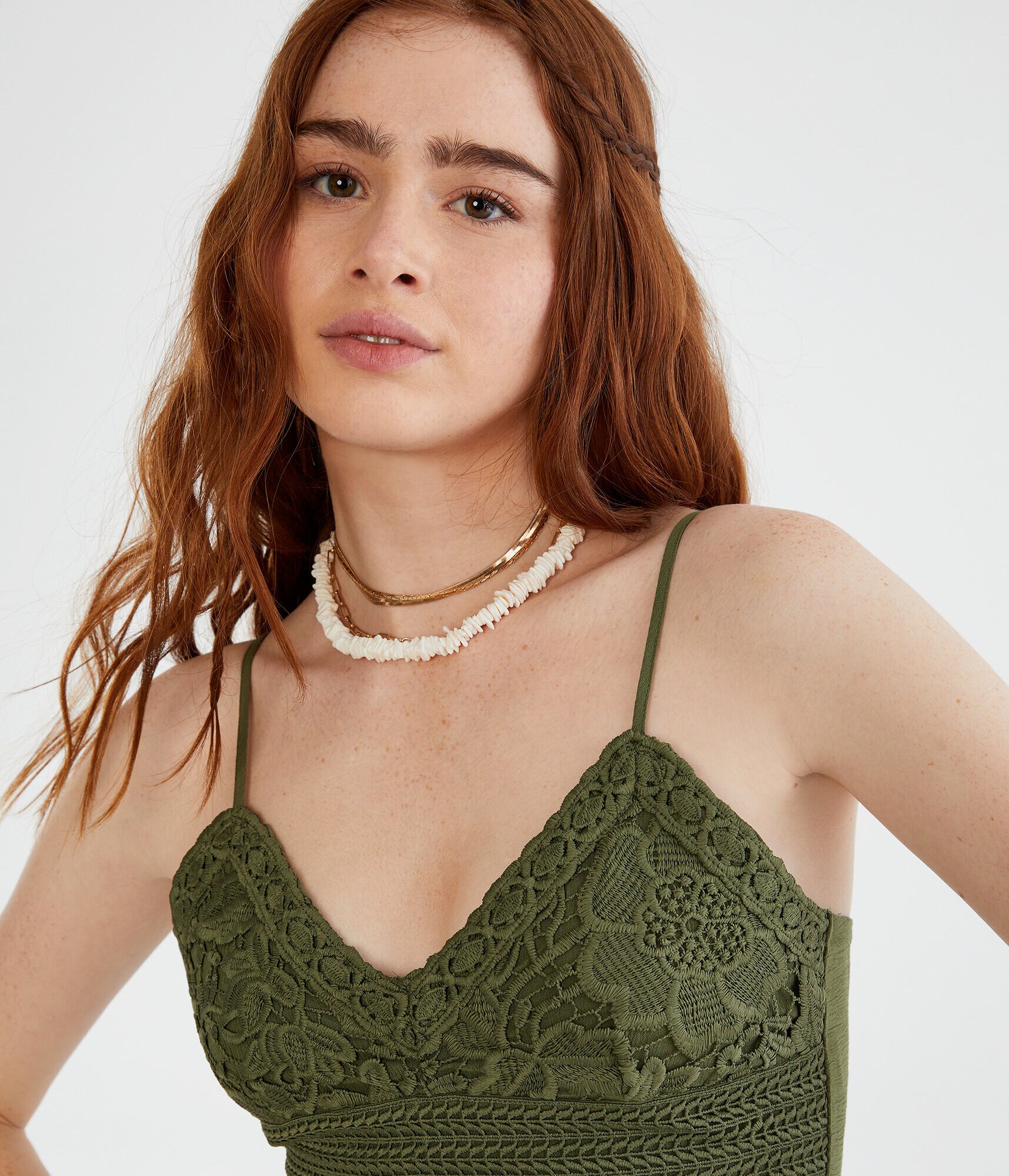 Lace Tie-Back Cropped Cami
