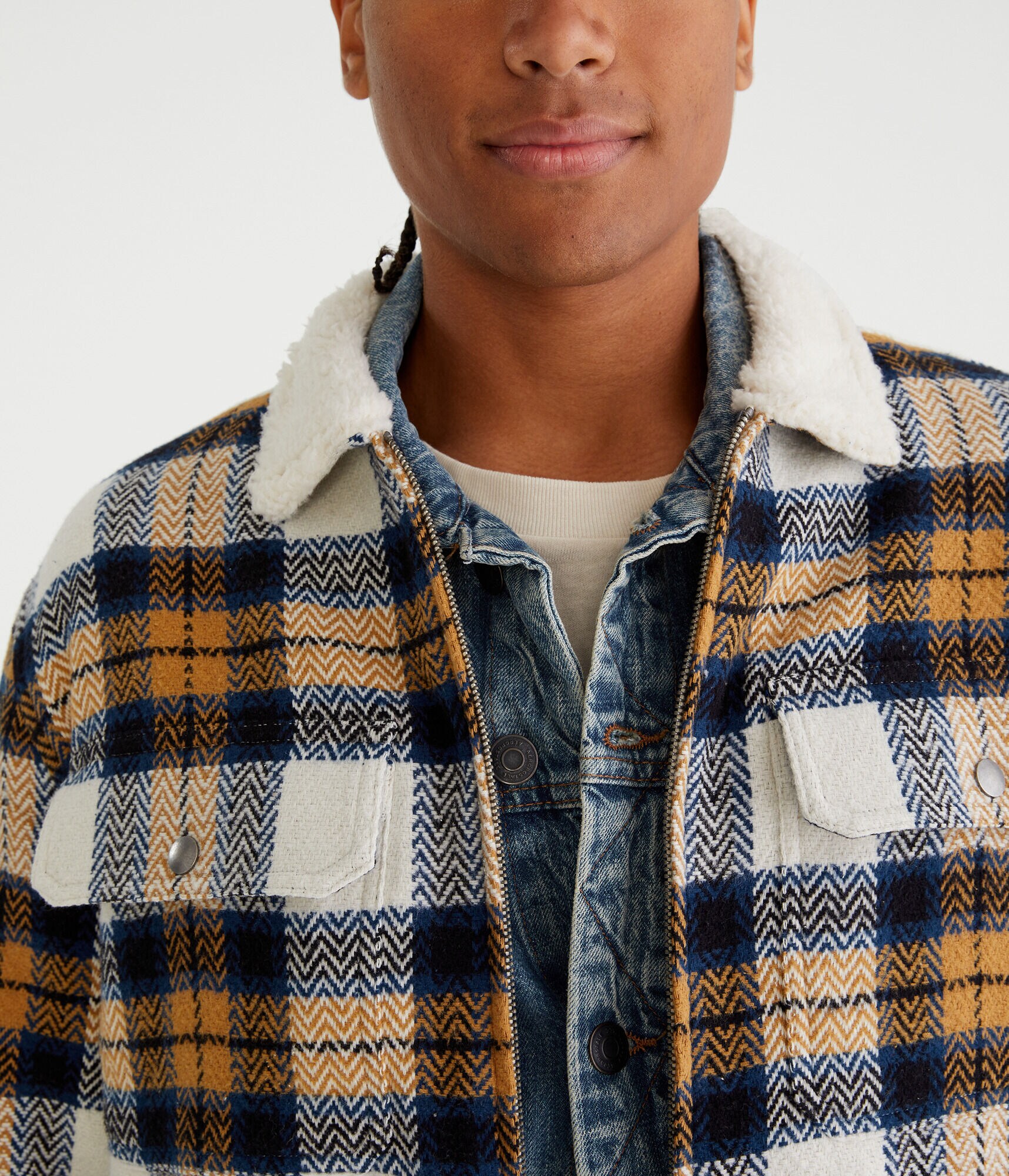 【COLOR iN ID】Check lining fleece padding Youth Insulated Fleece-Lined Jacket | KEY Apparel