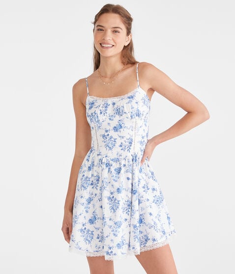 Floral Scoop-Neck Fit & Flare Dress