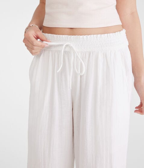 Gauze Wide Leg Drawstring Pants Gauze Wide Leg Drawstring Pants
