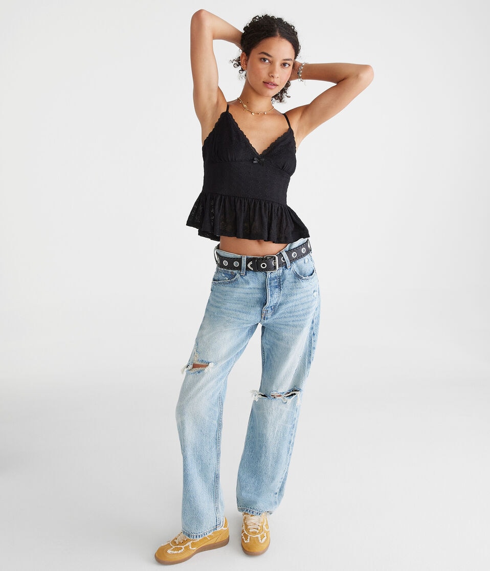 Floral V-Neck Peplum Cami