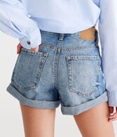 High-Rise Denim Mom Shorts