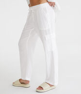 Gauze Wide Leg Cargo Pants