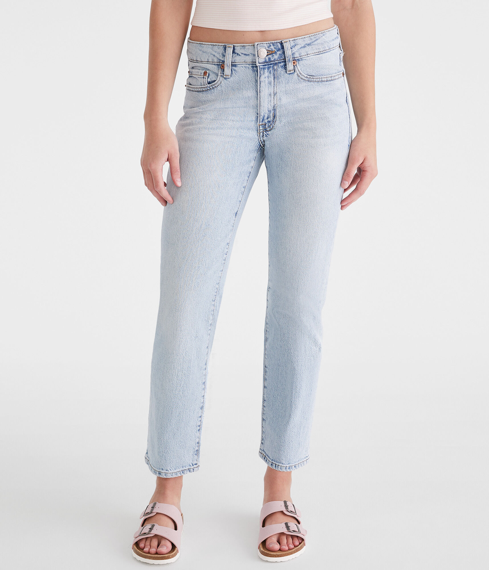 Mid-Rise Straight Ankle Jean