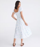 Floral Scoop-Neck Midi Dress