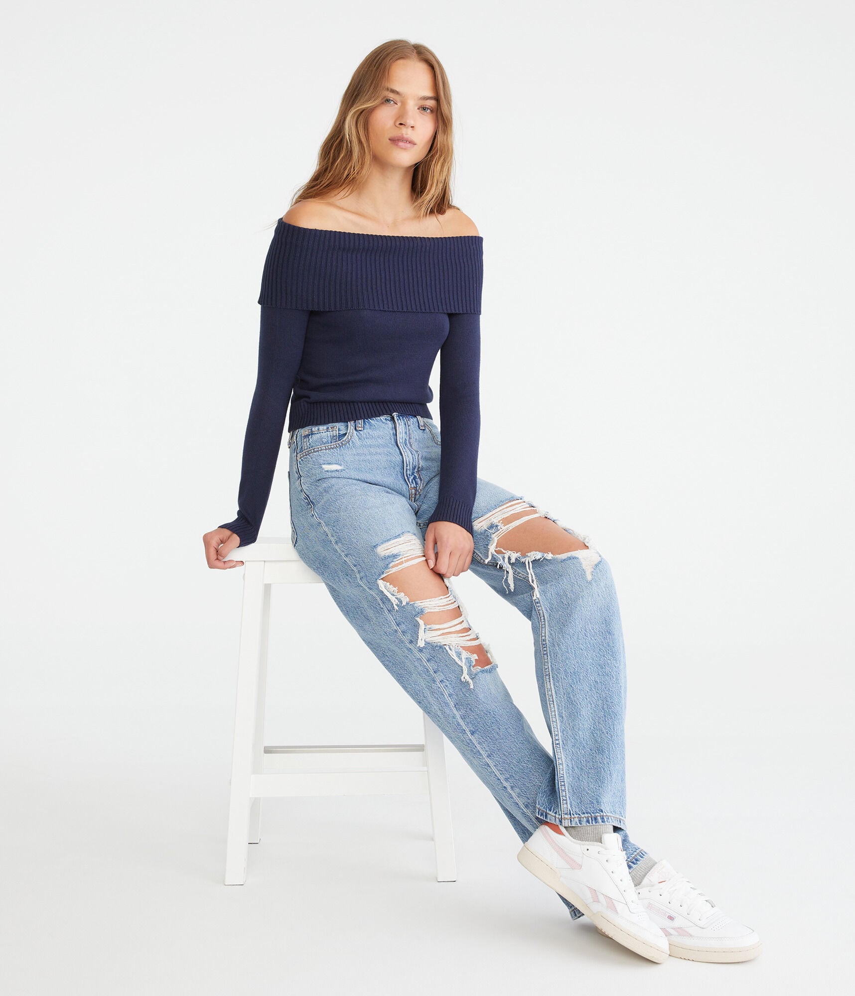Solid Off-The-Shoulder Sweater